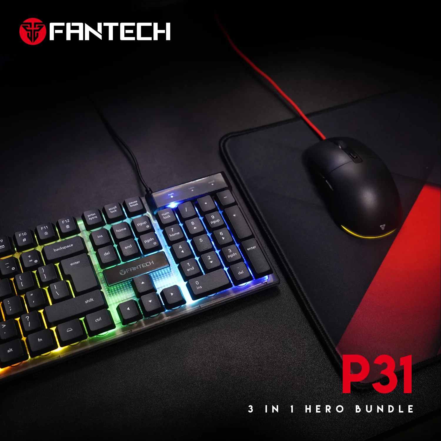 FANTECH P31 HERO BUNDLE GAMING SET (KEYBOAR+MOUSE+PAD) FANTECH P31 HERO BUNDLE GAMING SET (KEYBOAR+MOUSE+PAD)